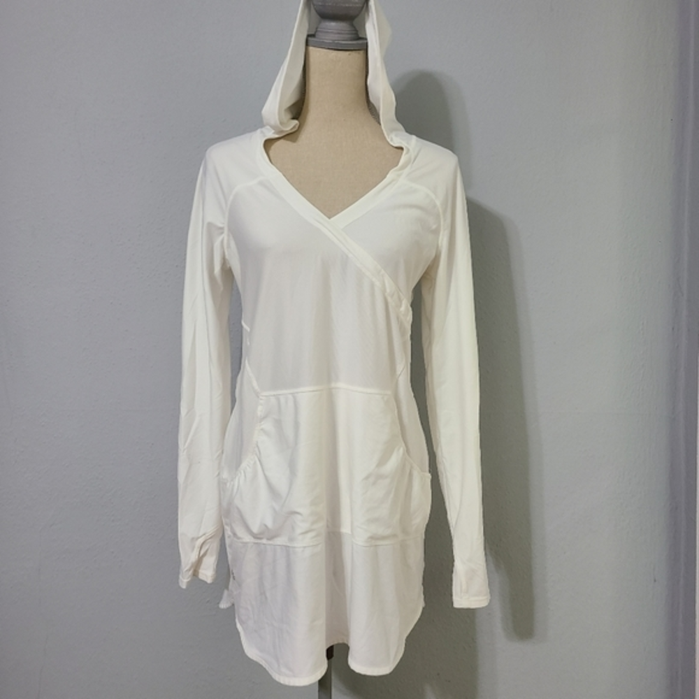 Athleta White‎ Long Sleeve Hoodie Top Medium